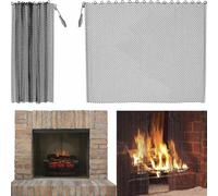 Pantalla para chimenea para acero 24in Malla Salvachispas Pantalla(22*24in) | para acero , malla para fina anti-chispas, acabado negro, 24 pulgadas alto, interior exterior