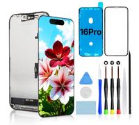 Pantalla para iPhone 16 Pro 6,3" FHD COF LCD Repuesto Táctil Digitalizador | Pantalla Retina LCD FHD, Tacto Fluido, Face ID y Apta para Gafas de Sol, Incluye Kit, Cristal Templado y Sello Impermeable