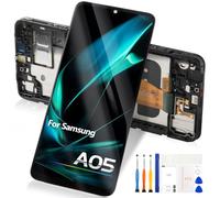 Pantalla para Samsung Galaxy A05 LCD Display para Galaxy A05 A055 LCD Pantalla Remplacement Digitalizador Pantalla táctil Assembly con Kit de Piezas de Reparación SM-A055F SM-A055M (Negro con Marco)