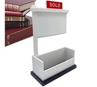 Pantalla para vendedores, bandeja de madera natural acabada, almacenamiento de contacto horizontal, miniatura incluida vendida, regalo de agradecimiento para agentes inmobiliarios, muestra servicios