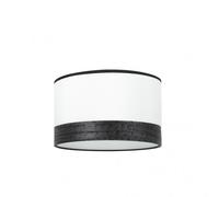 Pantalla pie salon cloe e27 blanca/madera-negra 40dx40dx20h