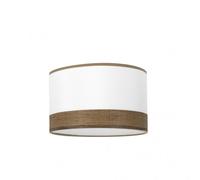 Pantalla pie salon cloe e27 blanca/madera-oscura 40dx40dx20h