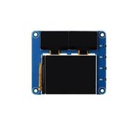 Pantalla principal LCD de alta resolución de 2 pulgadas con dos pantallas secundarias azules, sombrero para proyectos electrónicos, recursos de desarrollo de pantalla OLED LCD