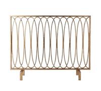 Pantalla protectora grande para chimenea, Mampara de chimenea dorada 95 cm x 75