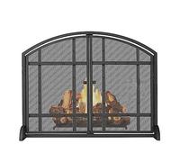 Pantalla protectora grande para chimenea, Mampara de chimenea hierro forjado 99 x 30 79 cm