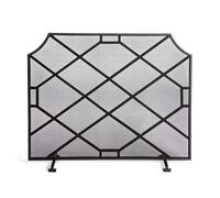 Pantalla protectora grande para chimenea, Mampara de chimenea metálica con forma rombo, color negro, varios tamaños