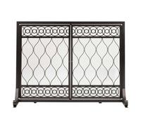 Pantalla protectora grande para chimenea, Mampara de chimenea metálica suelo, hueca, doble puerta, ignífuga