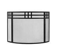 Pantalla protectora grande para chimenea, Mampara metálica arqueada for chimenea, ignífuga y decorativa
