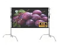 Pantalla Proyección 150 Pulgadas Panorámica 16:9, Plegable y Portáil, con Soporte Bolsa Transporte