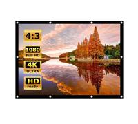 Pantalla Proyector 100/150", 4:3 4K HD Plegable Portátil Lavable Tela Proyector, Pantalla de Proyección for Cine en Casa Camping Juegos,Teatro Exterior(84in 4:3)