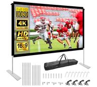 Pantalla Proyector 100 Pulgadas,HOPFROG Tela Proyector con Soporte Lavable 16:9 4K Full HD Projector Screen Antiarrugas Lona Proyector Portatil Doble Cara para Cine Patio Hogar Exterior Camping