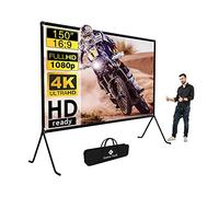 Pantalla Proyector de 3,80 Metros, Lienzo con Soporte 16: 9 HD Plegable para Interior/Exterior, Pantalla proyector para casa, Fiesta, Oficina, Aula