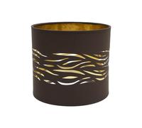 Pantalla sobremesa - elegante diseño en marrón-oro, diámetro de 17 cm, altura de 15 cm, ideal para iluminación decorativa moderna