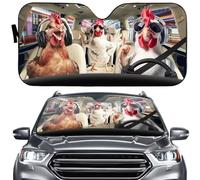 Pantalla Solar Parabrisas Coche Pollo al Que le Gusta la música Familia S | Parasol Parabrisas Delantero Parasol Coche Parabrisas Protección UV Universal Visera Parasol Parabrisas Coche de la