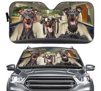 Pantalla Solar Parabrisas Coche Vacaciones de conducción con Perros M | Parasol Parabrisas Delantero Visera Parasol Parabrisas Coche Universal Portátil Parasol Coche Parabrisas Doberman