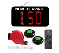 Pantalla Su Turno Digital | Gestión de Turnos:000-999/000-099/A00-E99 | Kit Completo:Pantalla+ Dispensador de Números+1 Rollo Tickets+2 Pulsadores de Llamada+Mando | Para Tiendas/Clínicas/Supermercado