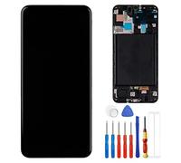 Pantalla Super OLED Compatible con Samsung Galaxy A50 (2019) A505F/DS A505F A505FD A505A 6.4" LCD visualización táctil Asamblea con Marco + Herramientas (Negro)