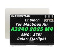 Pantalla superior completa de 13.6 pulgadas para MacBook Air A3240 M4 2025 LCD Display Retina (Starlight)