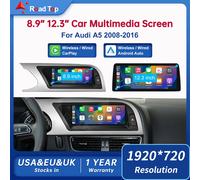 Pantalla táctil Multimedia de 8,9 pulgadas y 12,3 pulgadas para Audi A4 S4 2008-2012 Airplay 12.3 LHD Car No Gps