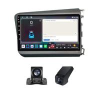 Pantalla táctil de 9" para Honda Civic 2011-2015 FB FK FD - Radio para Coche Android 13 con Carplay, Android Auto, GPS, Bluetooth 5.0, cámara Trasera + DVR, WiFi 4G, Ecualizador FM RDS Dab (