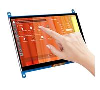 Pantalla táctil IPS de 7 Pulgadas capacitiva 1024x600 Pantalla HDMI Monitor de Juego para Raspberry Pi 4 con Teclado, Funda de Cuero