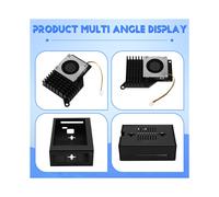 Pantalla Táctil MHS de 3,5 Pulgadas para Raspberry Pi 5, con Carcasa de Metal y Radiador Negro con Enfriador Activo