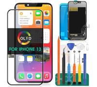 Pantalla táctil OLED de repuesto para iPhone 13 para iPhone 13 Pantalla táctil A2631 Kit de reparación (negro, área de visualización original)