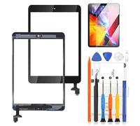 Pantalla táctil para iPad Mini 1 2 1ST 2ª generación Digitizer Pantalla A1432 A1454 A1455 A1489 A1490 A1491 Touch Screen Reemplazo Kit de reparación con botón Home e IC (no LCD pantalla) (negro)