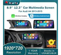 Pantalla ultrafina Multimedia CarPlay inalámbrica RoadTop de 12,3 pulgadas Android Auto para Audi A4 12.3 LHD CAR NO GPS