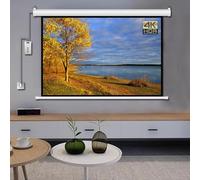 Pantallas de Cine HD 4:3 16:9 de 60 y 72 Pulgadas, Pantalla de proyección motorizada Antiarrugas con Control Remoto, Pantalla de proyector eléctrica para Pared o Techo (72 Pulgadas (4:3))