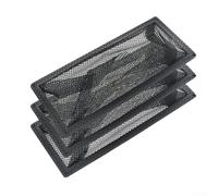 Pantallas de filtro de registro de suelo de 4 x 10 pulgadas, tríada, protección de PVC, ventilación de aire para cubierta de conducto de malla de poliéster con trampa de escombros, color negro (4 x 10