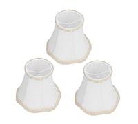 Pantallas De Lámpara, 3 Piezas Pantalla De Lámpara De Tela Blanca E14 Clip En Lámpara De Pared Candelabro De Vela Pantalla De Lámpara Octagonal Royal Bell Shade Decoración Interior Para Lámpara De Pie