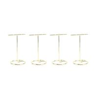 Pantallas de pendientes en forma de T? Organizador de soporte de joyería vertical elegante para tiendas de tiendas minoristas Material de hierro 4 piezas (Oro)