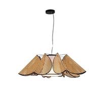 Pantallas Lamparas Lámpara colgante de ratán tejido estilo wabi-sabi natural for restaurante, salón banquetes, alojamiento familiar, estudio, lámpara araña vintage zen(D100CM,White light 6000K)