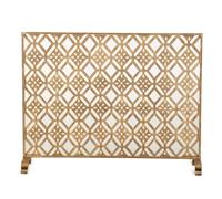 Pantallas para chimeneas Mampara de chimenea con diseño diamantes dorados for sala estar red ignífuga y a prueba cenizas