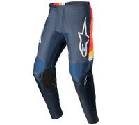 Alpinestars Fluid Corsa Pantalones de motocross, rojo-azul-amarillo, tamaño 28 para Hombres
