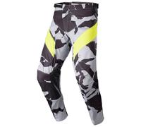 Alpinestars Racer Tactical 2023 Pantalones de motocross, gris/amarillo, Talla 30