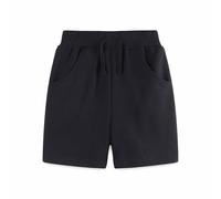 Pantalón Blanco Niño Lino Pantalones Cortos Deportivos para Niños Algodón Confortable Actividades Físicas y Ocasiones Casuales Diseño Funcional (Black, 1-2 Years)