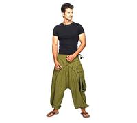 Pantalón bombacho, tipo aladino, para yoga, de hombre verde S/M
