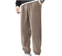 Pantalón Cálido para forro para polar Doble Cara Hombre Pantalón(Brown 4XL)