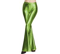 Pantalón Campana Hombre Pantalones Largos Brillo de Disco Danza Baile Fiesta Club Pantalones de Pierna Ancha Elástico para Adultos