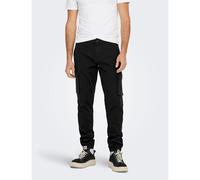 Pantalón cargo de algodón Cam Hombre Talla 33 Longitud 34. Color Negro