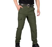 Pantalón Cargo Hombre Militar Pantalon de Trabajo Multibolsillos Cintura Elastica, Pantalones Slim Fit Impermeables Tácticos para Montaña, Extreme, Deportiva Calças Homem Verde XXL