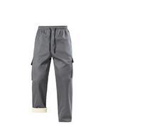 Pantalón Cargo Hombre para cintura para forro para polar Pantalón | cargo funcional, para cintura cómoda, para forro para polar grueso, ideal invierno, bolsillos profundos(Gray L)