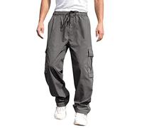 Pantalón Cargo Hombre Talla Grande,Pantalones Cargo versátiles para Todas Las Estaciones para Hombre, Dobladillo con Varios Bolsillos, Color sólido, Pantalones de Talla Grande para Exteriores