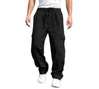 Pantalón Cargo Hombre Talla Grande,Pantalones Cargo versátiles para Todas Las Estaciones para Hombre, Dobladillo con Varios Bolsillos, Color sólido, Pantalones de Talla Grande para Exteriores