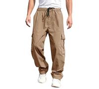 Pantalón Cargo Hombre Talla Grande,Pantalones Cargo versátiles para Todas Las Estaciones para Hombre, Dobladillo con Varios Bolsillos, Color sólido, Pantalones de Talla Grande para Exteriores