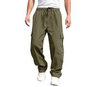 Pantalón Cargo Hombre Talla Grande,Pantalones Cargo versátiles para Todas Las Estaciones para Hombre, Dobladillo con Varios Bolsillos, Color sólido, Pantalones de Talla Grande para Exteriores