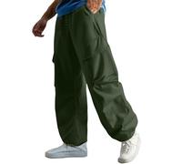 Pantalon Cargo para Hombre Tácticos Pantalones de Trabajo Impermeables Multibolsillos, Pantalón Casual Cintura Elastica Militar para Montaña, Esqui, Extreme Calças Homem Verde L
