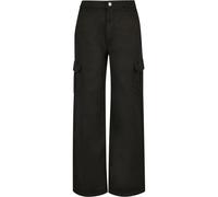 Urban Classics Pantalones Cargo de Cintura Alta para Mujer, Negro, 32
